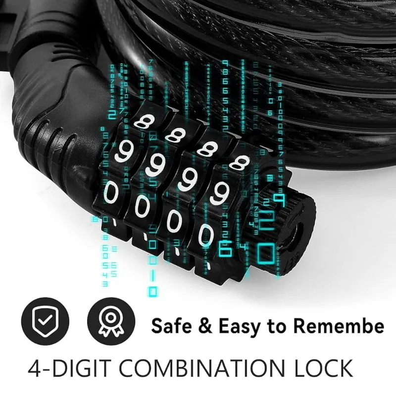 Premium Bicycle Seat with Lock, Extra Wide Soft Cushion Saddle, Anti-Theft Bike Lock, Fits All Cycles 4