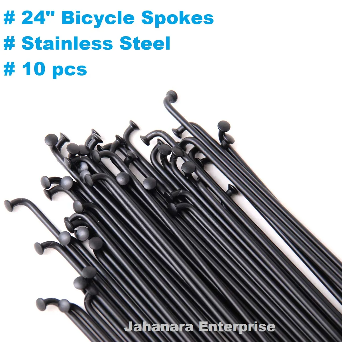 24 Bicycle Spokes Stainless Steel Bike Accessories Black 10 36 pcs 2