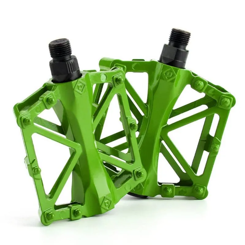1Pair Bicycle Pedals Mountain Bicycle Aluminum Alloy Footrest Cycling Flat Pedals Basikal Alloy Besi Pedal Part M3 4