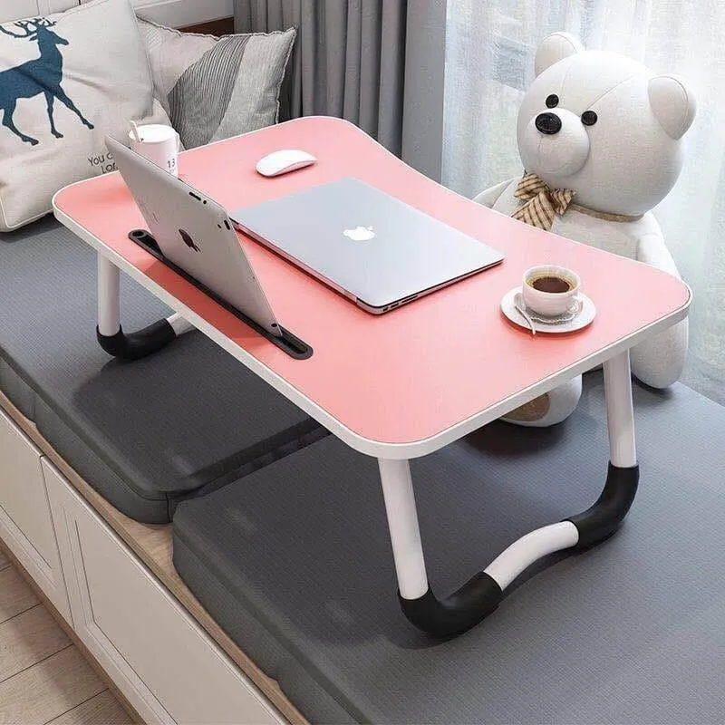 Foldable Laptop Table-Pink For Reading, Writing, Eating, On Bed 2