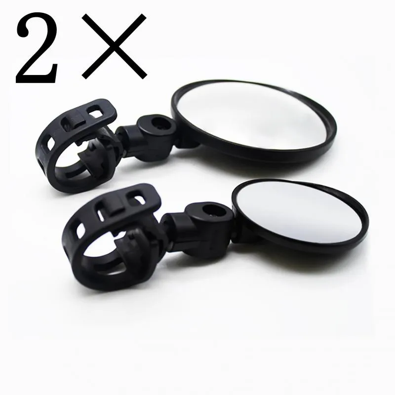 2 Pieces Bike Mirror 360 Degree Adjustable Rotatable Handlebar Mirror Wide Angle Bicycle Mirror Cycling Rear View Mirror Shockproof Acrylic Convex Mirror Safe Rearview Mirror for Mountain Road Bike 1