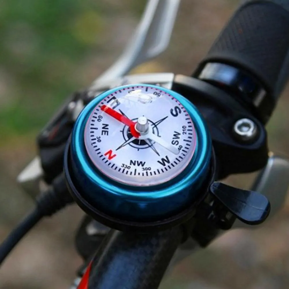 Compass Bicycle Bell Mountain Bike Aluminum Alloy Compass Bell Horn Car Bell For Bicycle Accessories 1pc 1