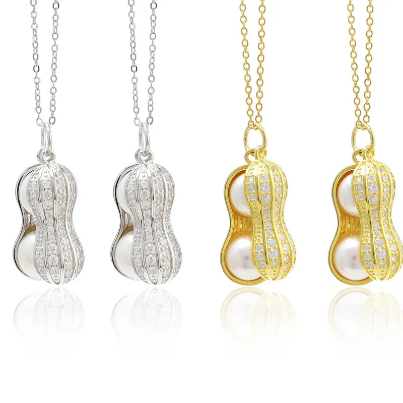 Peanut Pendant Necklace Korean Clavicle Chain Jewelry 3