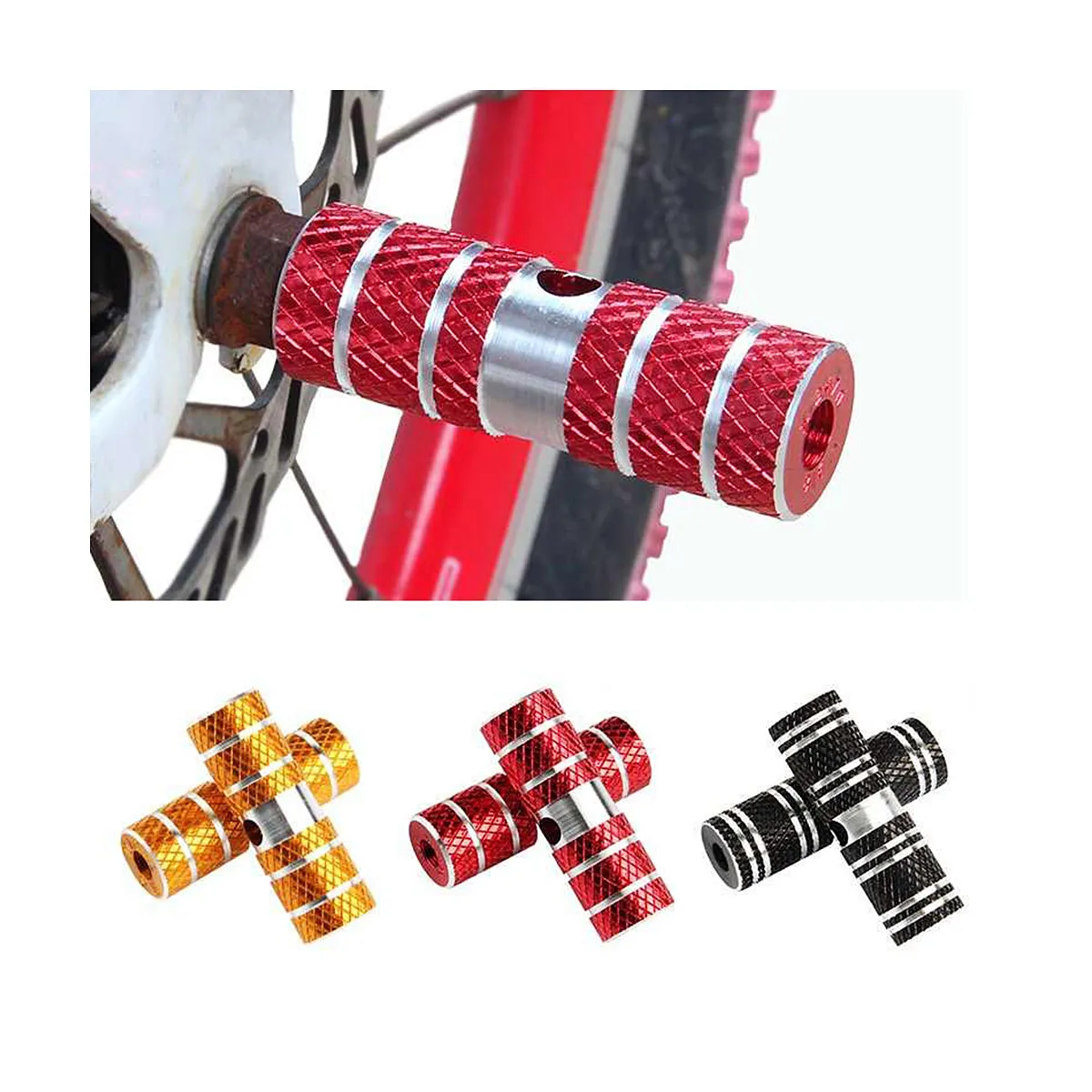 2PCS Brand NEW Axle Foot Pegs For BMX Bike Bicycle Cycling All aluminum 6061 alloy coarse diameter of about 2 3CM length of about 7CM New Accessories 1