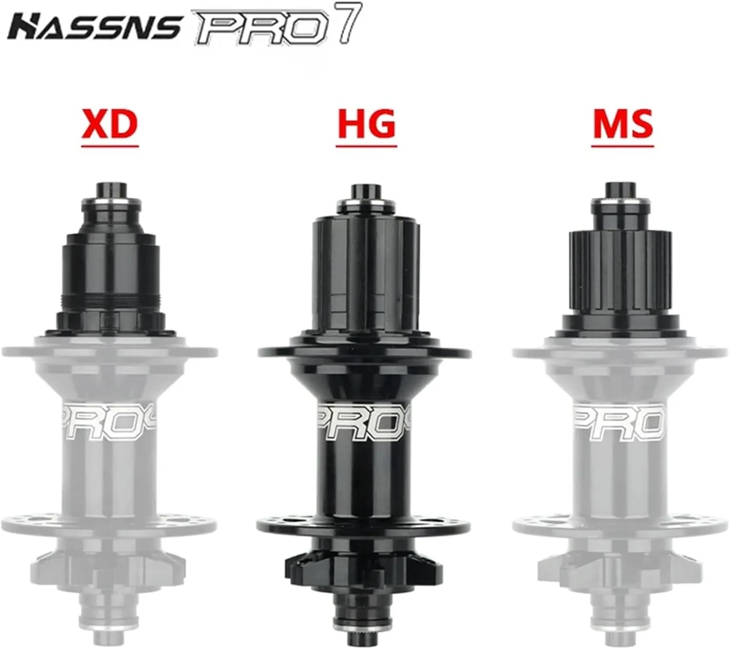 HASSNS PRO7 MTB Hub 7 8 9 10 11 12 Speed 6 Pawl Hubs 24 32 Holes Bearing Noisy Cube Freehub HG XD MS Quick Release Bolt Hub MS Colorful 24H 1