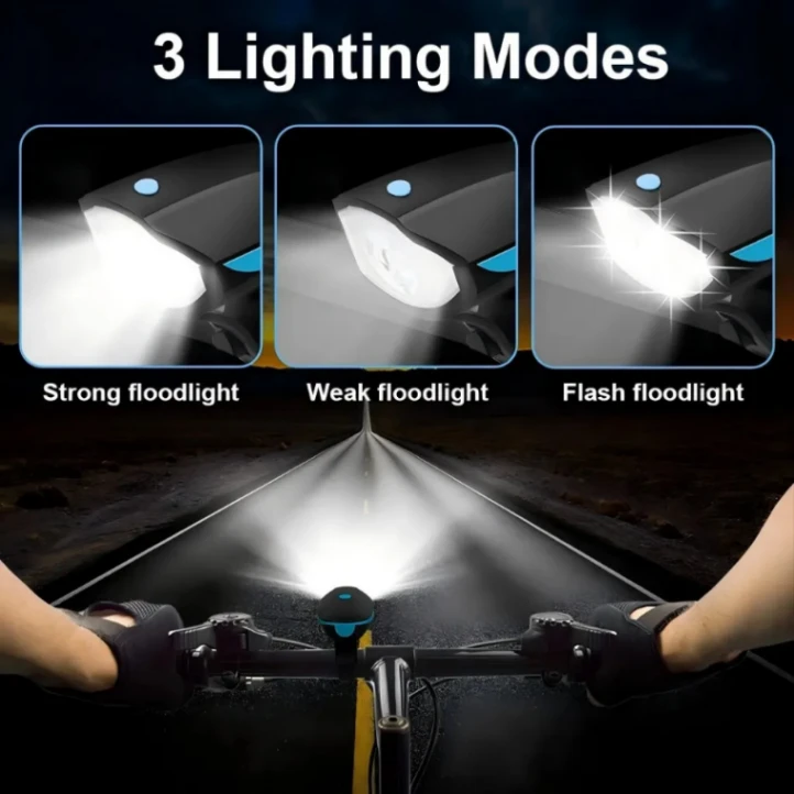 Bicycle Horn Light Recharging Waterproofed horn Light 1200 mAh battery Bike cycle accessories 2