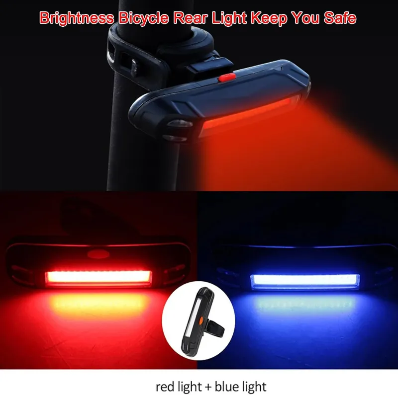 Bike Light 100 Lumens Bike Rear Light USB Rechargeable LED Bicycle Tail Light Waterproof Cycling Safety Flashlight with 5 Modes 1