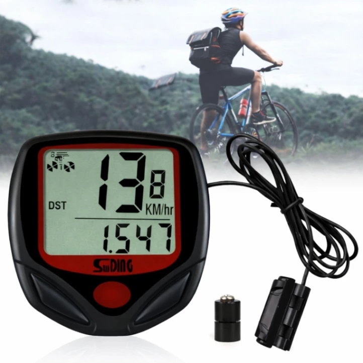 Waterproof 15 Function LCD Bike Bicycle Odometer Speedometer Cycling Speed Meter 4