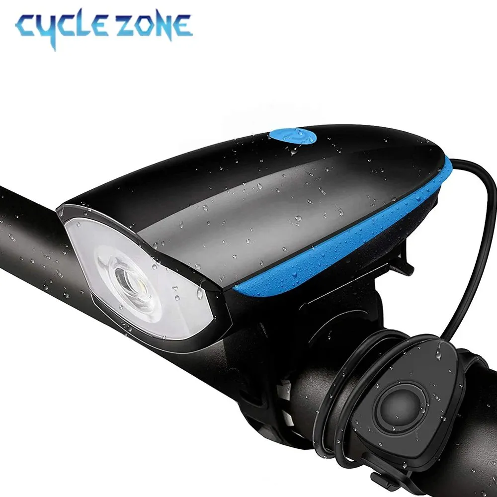 Bicycle Front Light with Horn 120 DB 3 Modes Bicycle Headlight Front Light Horn Outdoor USB Rechargeable MTB Cycling Bike Bell 1