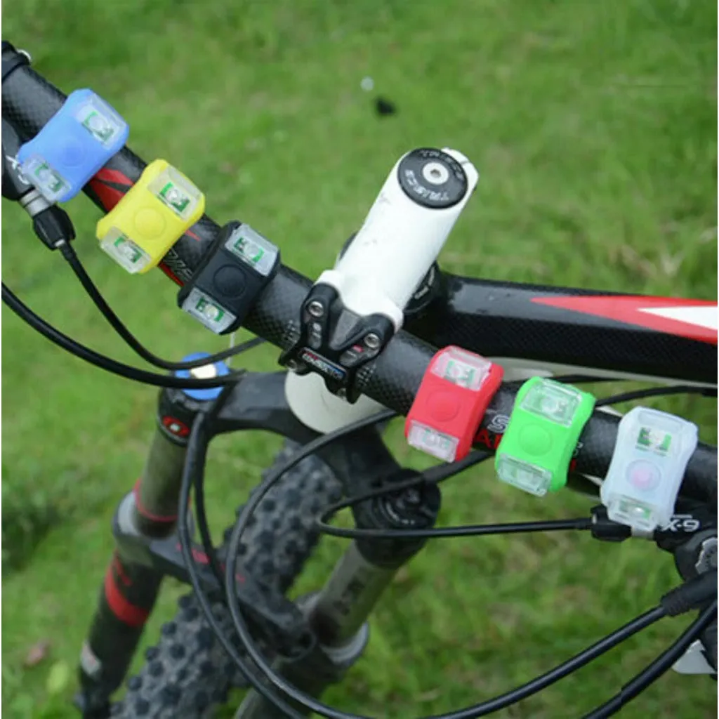 Bike MTB LED Frog Head Front Lamp 2pc Warning Rear Flashlight Riding Colorful Headlight for Bicycle Warning Lights 1
