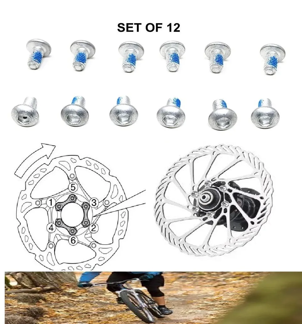 Bicycle Disc Screws Bolts Nuts Titanium Steel for Mountain Bike Road Bike Replacement Parts bicycle Accessories 6 pcs 3