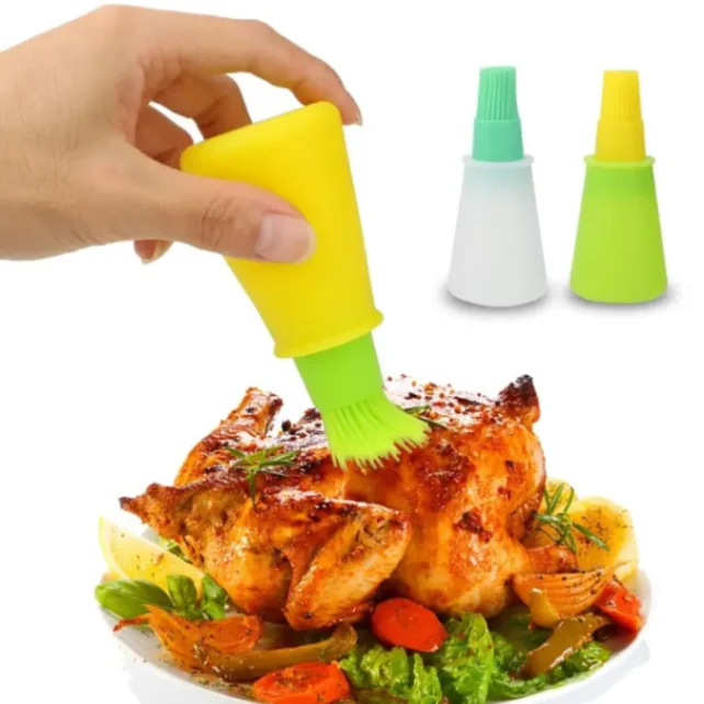 Silicone Oil Dispenser Bottle Brush Pastry Basting Brush Oil Honey Wine Sauce Grill Brush for Barbecue 1