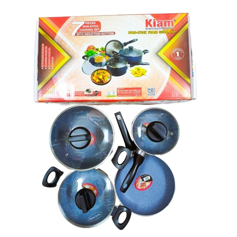 Kiam 7 pcs set With Induction Bottom And Glass Lid 1