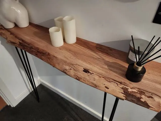 Live Edge Entryway Table (Wooden Legs Available) 1