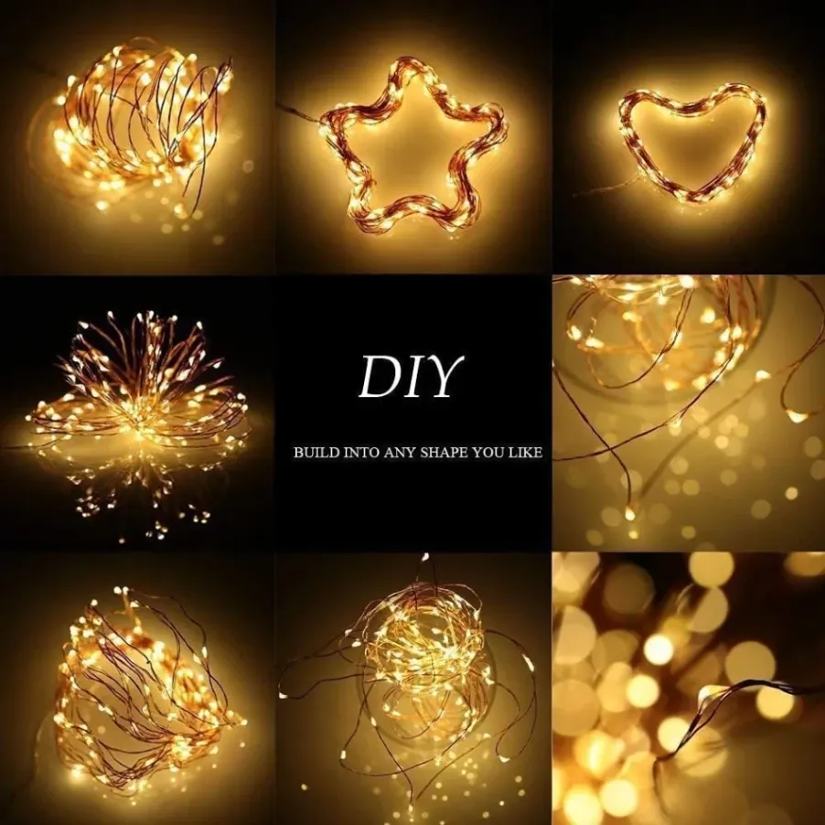 Led String Light Battery Powered Copper Wire Starry Fairy Lights, Battery Operated Lights for Bedroom, Christmas, Parties, Wedding, Centerpiece, Decoration 1
