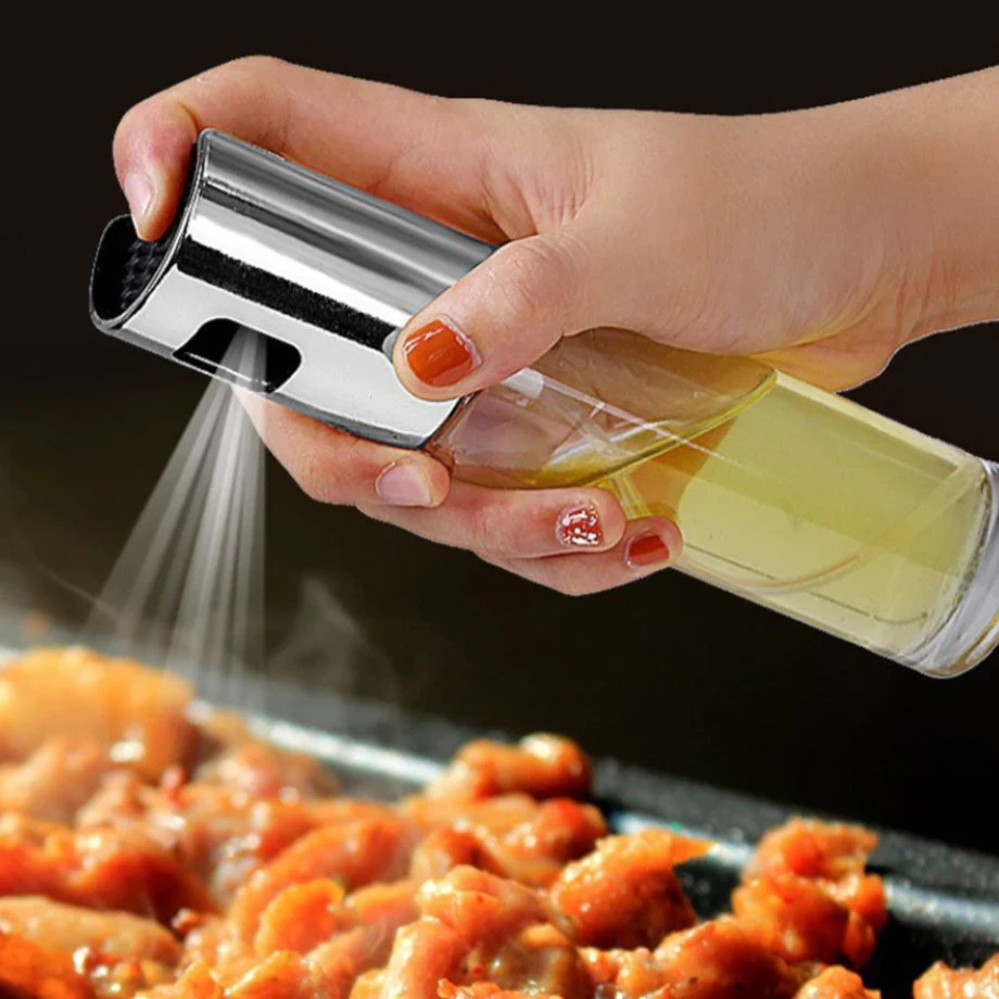 Edible Oil Spray Bottle 100ml, Portable Glass Oil Mister for BBQ, Air Fryer, Baking, Roasting, Grilling, Kitchen Gadgets 1