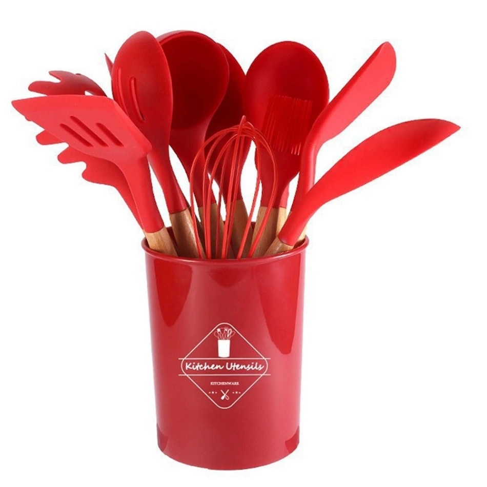 12 Pcs Silicone Kitchen Spoon Set 1