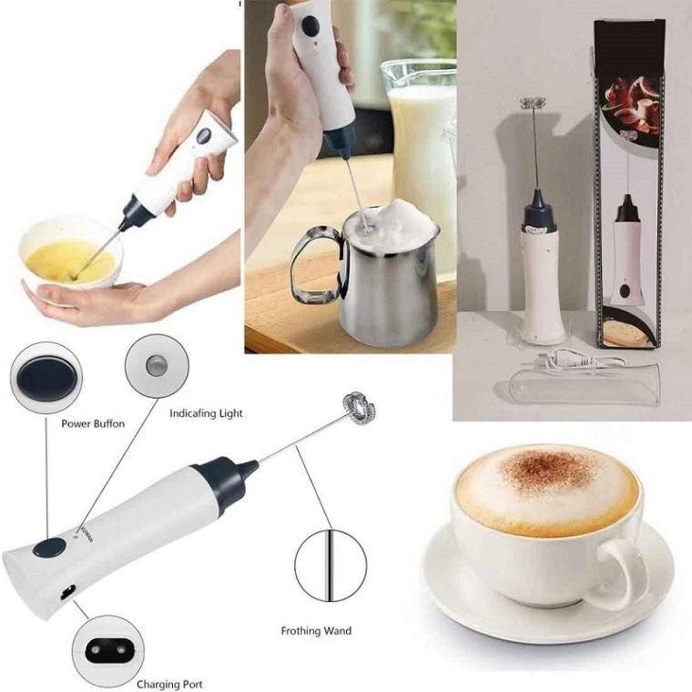 Hand Liquid Mixer foamer and Coffee Maker Juice Maker Rechargeable 1