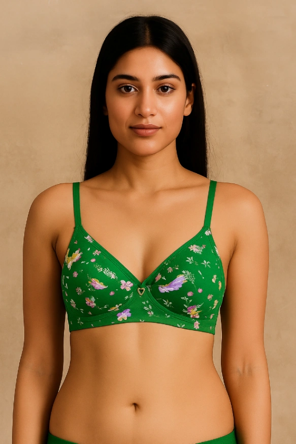 4 Pieces Standard Steach And Qualityful Stretchable Printed Bra For Womens And Girls & good quality 1