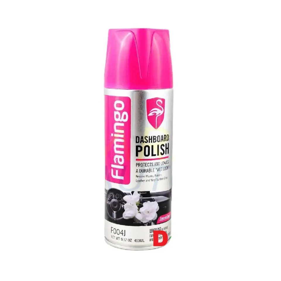 Flamingo Dashboard Polish Jasmine- 450ml, Car Motorbike Leather, Plastic, Rubber, Wood Spray Polish 1