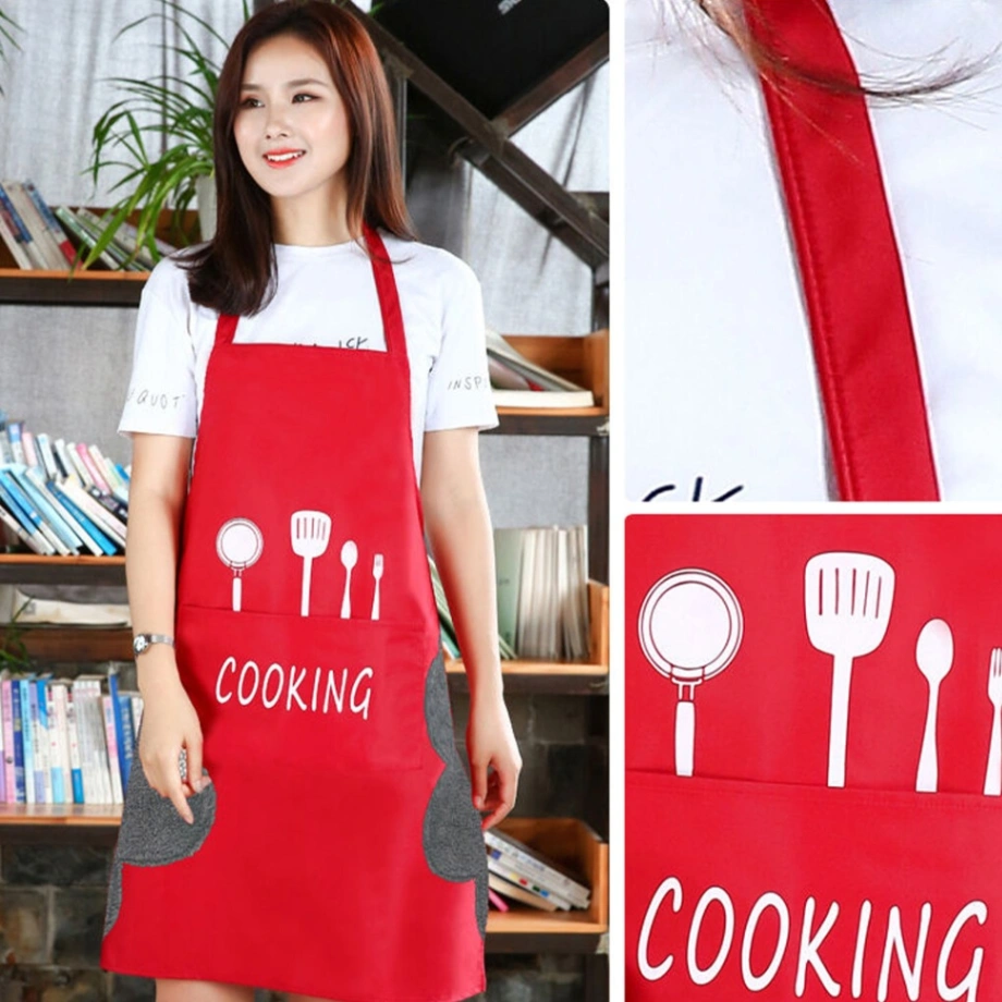 Kitchen Cooking Apron, Waterproof & Anti-Oil Polyester Kitchen Apron, Restaurant Apron for Chef Cooking 1