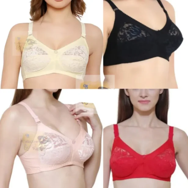 4Pieces High-Quality Half Net Shameless Bra Set for Women & Girls and high quality 1