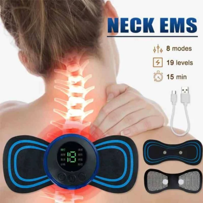 EMS Mini Portable Electric Neck, Back & Body Pain Relief Massager And 1