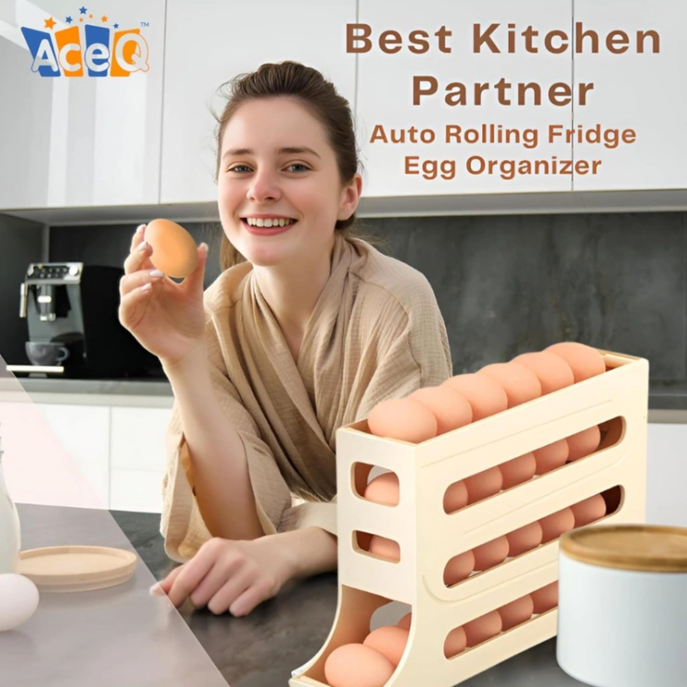 4-Tier Egg Holder for Fridge โ Auto-Rolling, Space-Saving Egg Dispenser with Large Capacity (Holds 30 Eggs)๐๐ฉ๐๐๐ ๐๐๐ฏ๐ข๐ง๐ ๐๐ ๐ ๐๐ข๐ฌ๐ฉ๐๐ง๐ฌ๐๐ซ 1