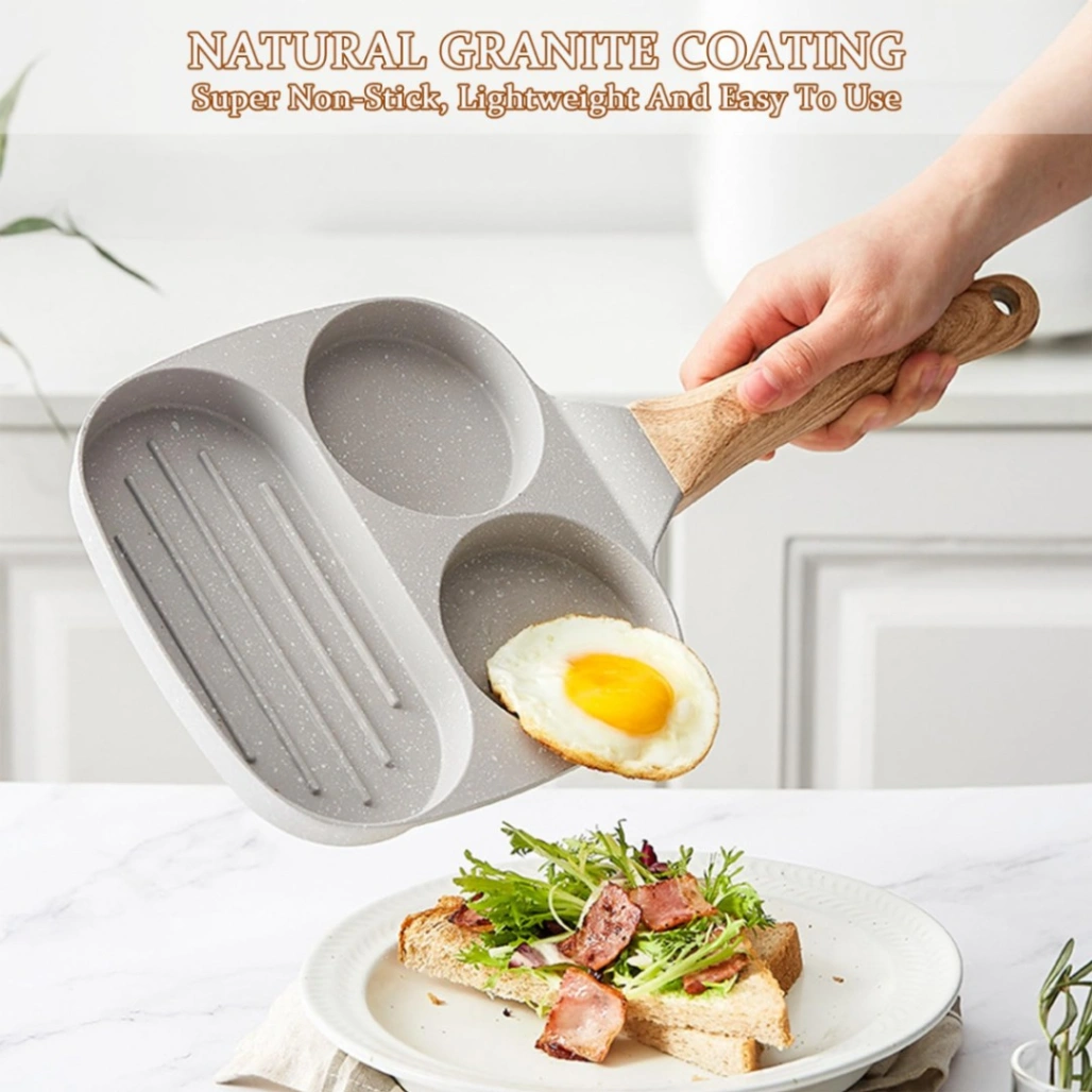 Breakfast Frying Pan,, Cooking Fry Pan fo Nonstick Egg Frying Pan, 3-in-1 Nonstick Panr Breakfast, 2