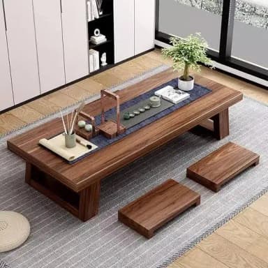 Japanese Floor Coffee Table,Wooden Low Table for Sitting On The Floor,Low Altar Table for Meditation,chabudai Table for Living