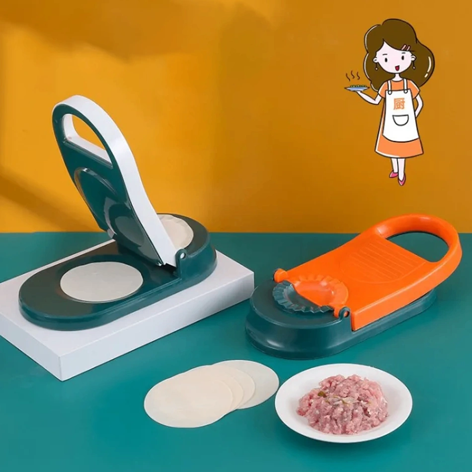 Dumpling and Pitha Maker Dough Pressing Mold - Orange and Blue 5