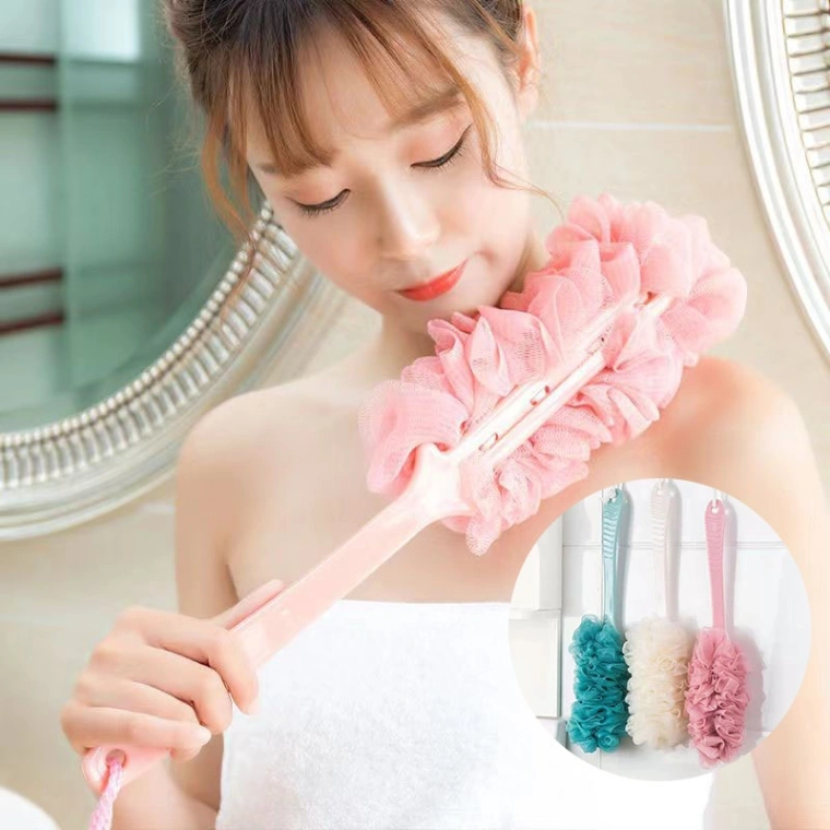 Long Handle Bath Sponge Shower Brush Back Scrubber For Shower Soft Mesh Body Back Cleaner Washer Body Bath Massage Brush 4