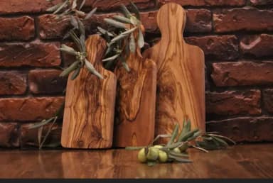 CUTTING BOARD SET, Wooden Kitchenware, Kitchen Essentials, Recipe Cutting Board, Set of 3 olive wood cheese chopping board, gift for couples