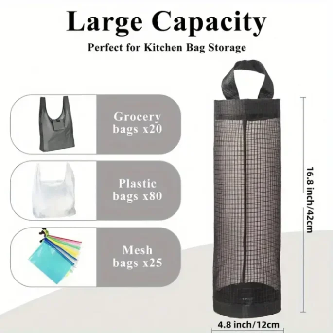 Kitchen Plastic Trash Bag Holder, Grocery Bag Holder, Trash Bags Holder 5