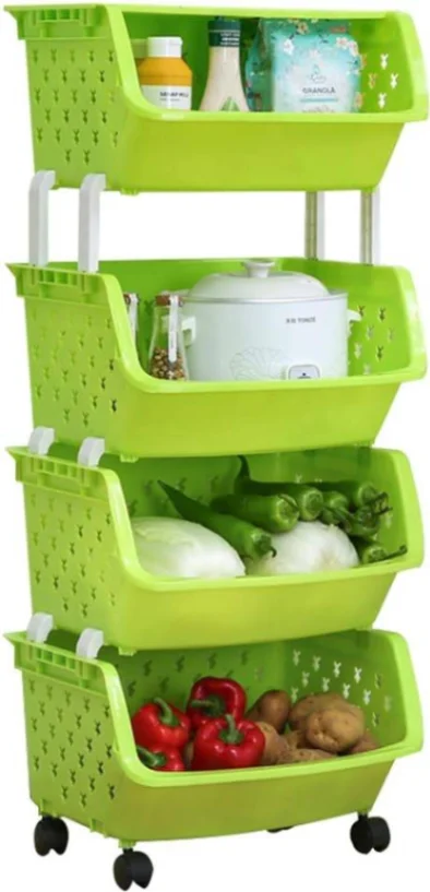 4 layer Plastic kitchen Storage Rack 4