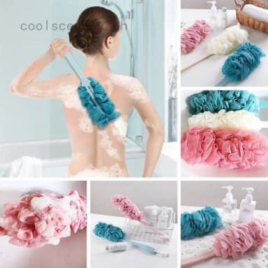 Long Handle Bath Sponge Shower Brush Back Scrubber For Shower Soft Mesh Body Back Cleaner Washer Body Bath Massage Brush