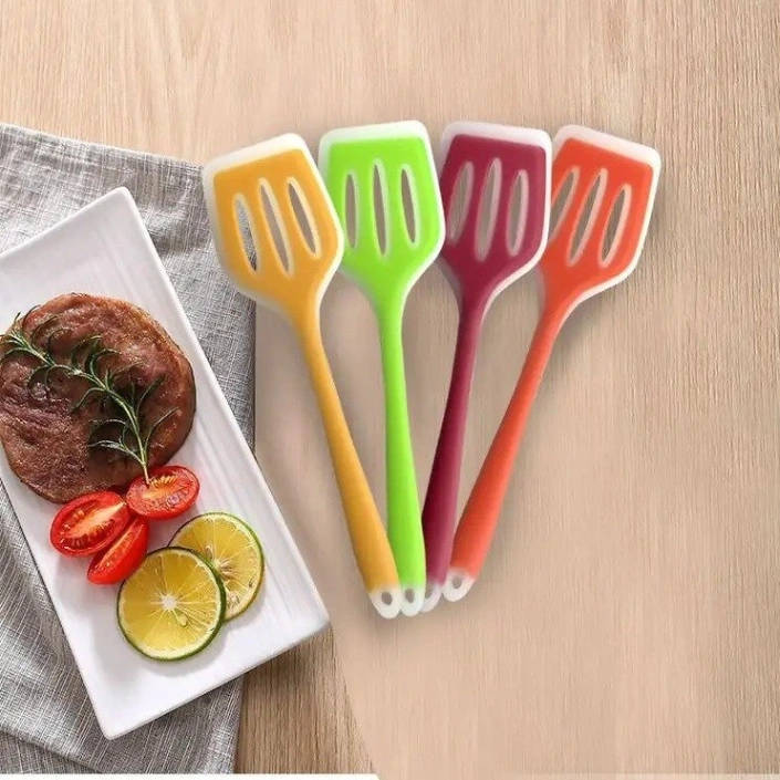 1Pcs Silicone Cooking Spoon 12 Inch, Non-stick Slotted Turner Spatula 2