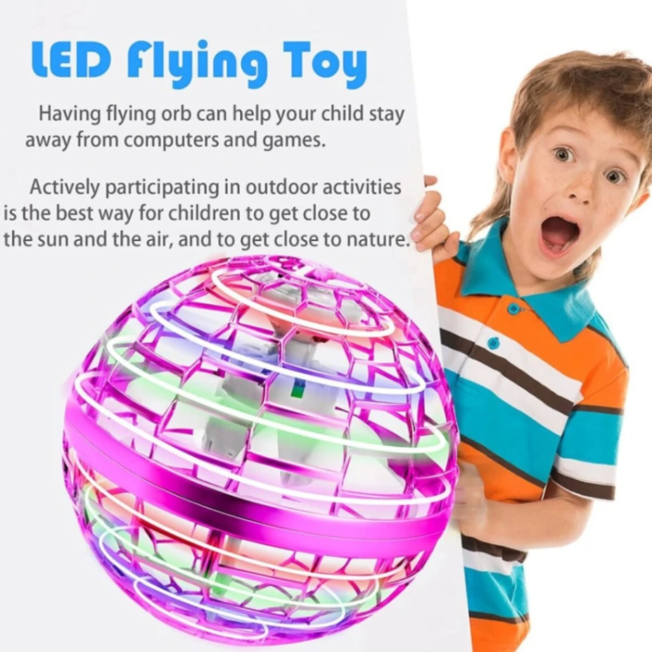 Flying Orb Ball Toy, Magic Flying Ball, Hand Controlled Fly Boomerang Spinner Ball, Jitter Drone 3