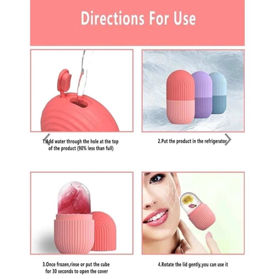 Ice Roller For Face, Beauty Facial Massage Ice Roller, Glow Cube Ice Roller for Face, Skin Care Tools for Eye Wrinkles, Acne Puffiness Relief 5