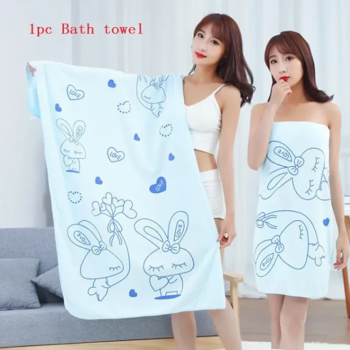 Women Bath Towels, Wearable Dress Beach Adults Bath Gown SPA Sling Robes Home & Nightwear Microfiber Women Bathrobe 4
