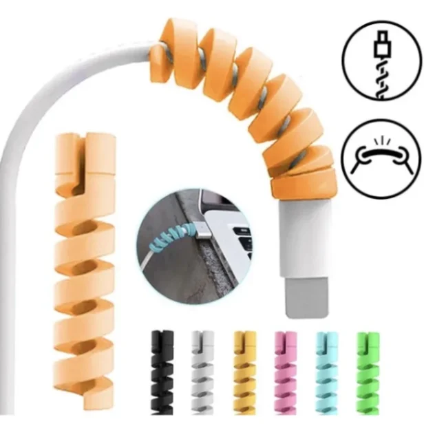 Universal Twist Charging Cable Protector Saver Cover For USB Charger Cable Cord Protective Sleeve For Phones Computer 5piece 2