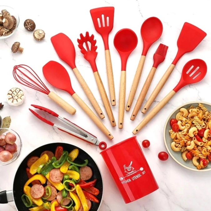 12 Pcs Silicone Kitchen Spoon Set 4