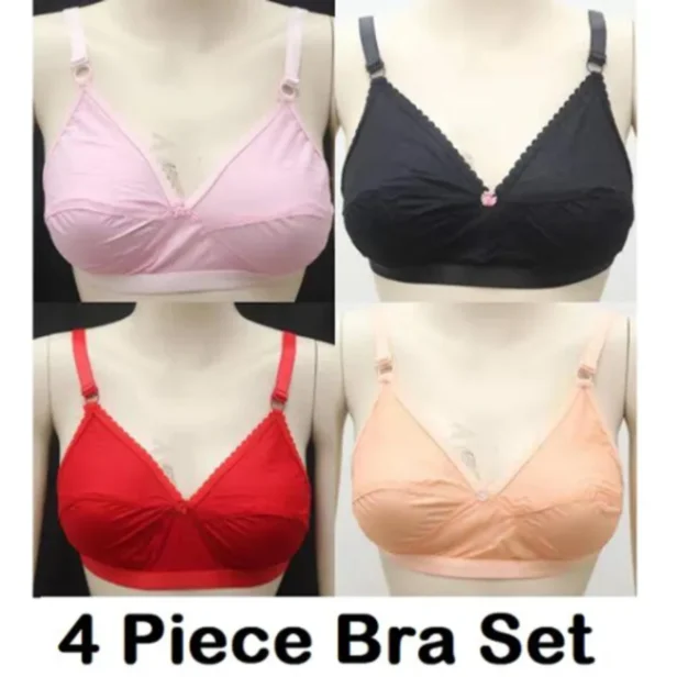 Cotton Bra Boil Fabrics Multi-Color - 4 Piece Set - Bra - Bra For Girls - ব্রা 2
