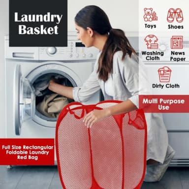 Foldable Laundry Basket, Pop Up Dirty Clothes Storage Bag Washing Laundry Basket Bag Bin, Washing Bag