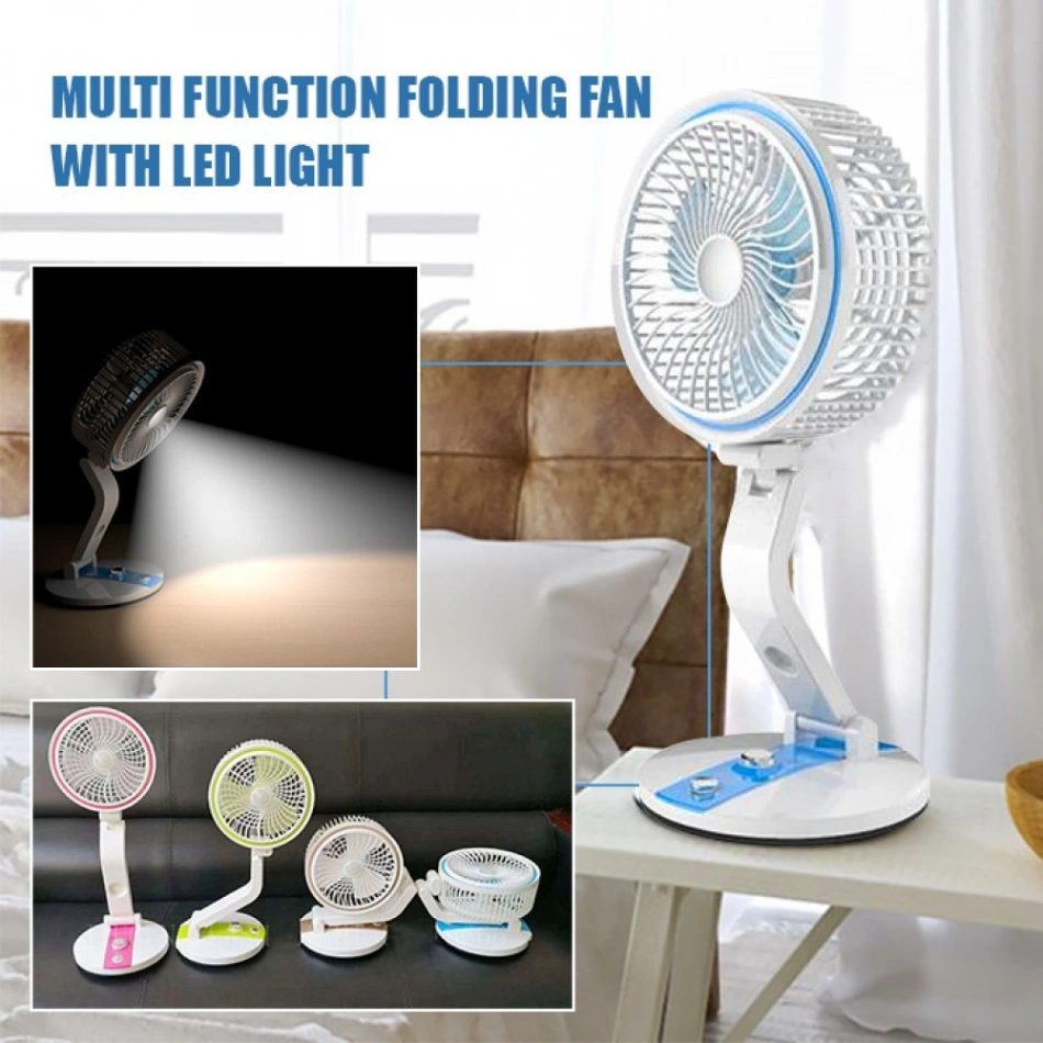 Rechargeable Folding Fan With LED Light, LR Fan 4