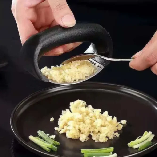 Stainless Steel Garlic Crusher Ginger Mincer Squeezer Press Chopper with Handle Stainless Steel Garlic Crusher Ginger Mincer Squeezer Press Chopper with Handle 2