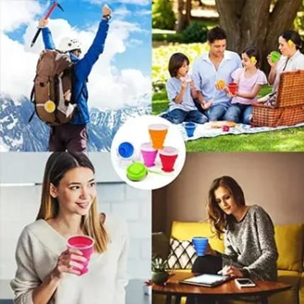 Silicone Folding Cup/Mug, Foldable & Portable & Lightweight Travel Cup for Outdoor Camping Hiking 2