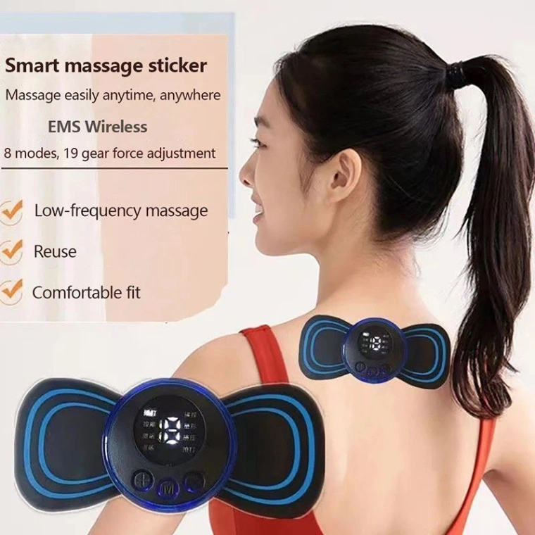 EMS Mini Portable Electric Neck, Back & Body Pain Relief Massager And 4