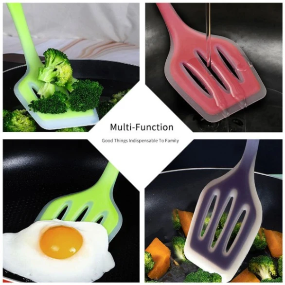 1Pcs Silicone Cooking Spoon 12 Inch, Non-stick Slotted Turner Spatula 3