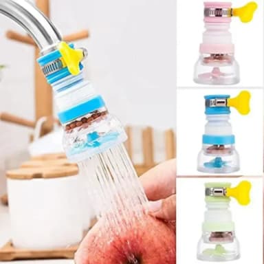 360 Degree Water Filter Tap Water Saving Faucet Water Faucet Adjustable Water Valve Splash Water Faucet, Extender Sprayer for Kitchen